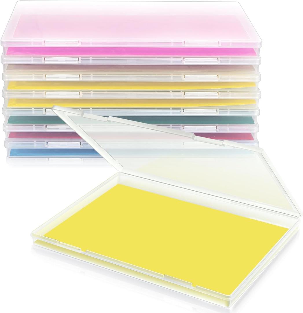 8 Pack Photo Storage Box, Scrapbook Paper Storage Fits 8.5" x 11.5" Letter, Stackable Plastic File Storage Box with Snap for Protecting Scrapbooks, Photos, Game Card, Office Supplies, Files