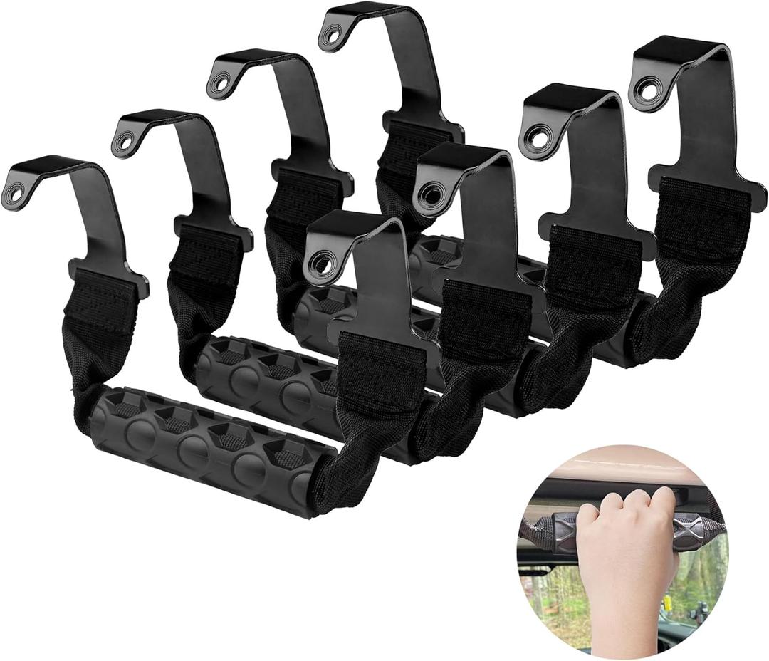 Grips Grab Handles, Compatible with 2018-2023 Jeep Wrangler Gladiator JL JT Front Rear Roll Bar Grab Handles 4 Door, Replace 82215524 82215523AC Grasp Handles Grab - Enjoy Your Off-Road Experience!