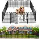 Outdoor Dog Fence for Yard, 15 Pack Fences with Latch Suitable for Patio Garden Yard, 33in(H) x 32.5ft(W) Decorative Fencing Panels for Detering Animals (15 Packs)