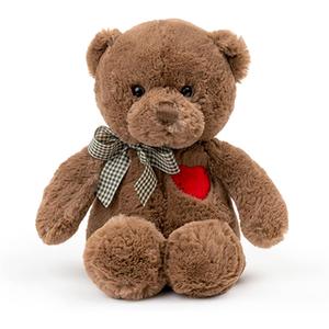 Adorlynetty 11.4 Small Teddy Bear with Heart Cute Brown Teddy Bear Stuffed Animals Soft Stuffed Bear Plush Bear Plushie Toys Gifts for Girlfriend Boyfriend Kid