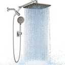 Veken 11.8" Rain Shower Head with Handheld, High Pressure Handheld Shower with Multi Spray Modes, Rainfall Combo with Metal Extension Arm, Detachable Dual Showerhead, Bathroom Decor, Starlight
