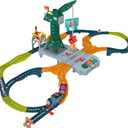 Thomas & Friends Motorized Train Set, Talking Cranky Delivery Set, Talking Crane & Battery Powered Toy Train with Songs & Sounds 
