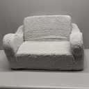 Kids Sofa, 2-in-1 Flip-Out Foam Couch with Soft Sherpa Cover, Cozy Play Lounge Chair, Grey (Medium)