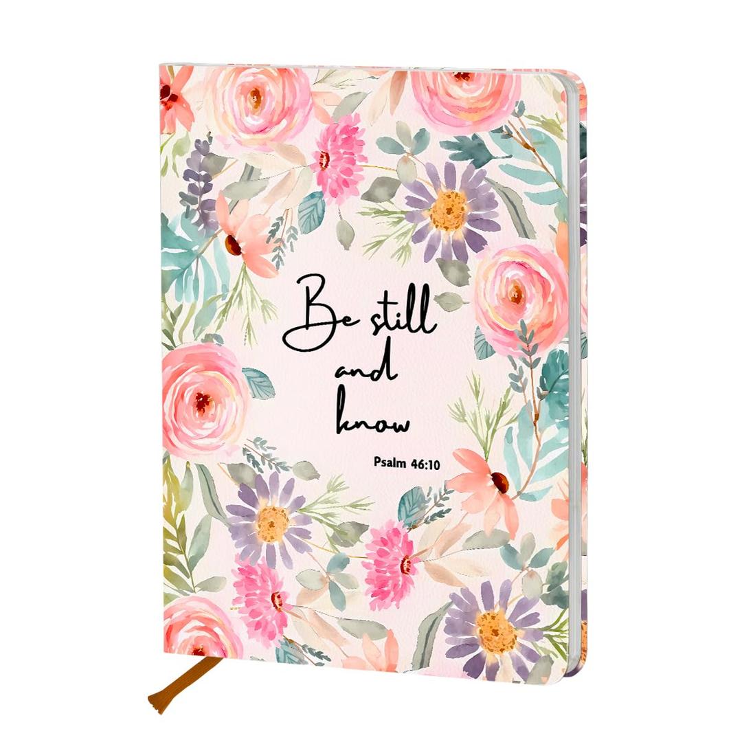 Pink Bow Bible Journal Notebook, Christian Gifts for Women 200 Pages, 5.6 x 8.5 inches College Ruled Thick Paper Notebook Journals, A5 Hardcover Leather Notebooks for Women Men Office Writing Work-4