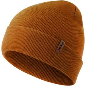Beanie for Men/Women Winter Hat Knit Cuffed Soft Warm Unisex Skull Stocking Cap (Caramel)
