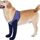 COODEO Dog Socks & Paw Protectors - Front Paws Only, Non-Slip Waterproof Dog Boots to Prevent Paw Licking, Protect Wounds & Aids Post-Surgery Recovery (Purple, 2XL)