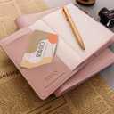 Planner Cover for A6, Soft Travelers Notebook Faux Leather Cover for Notebook,(4.1"x5.8"),Pink (pink, A6)