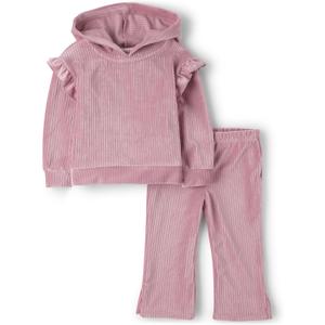 The Children's Place baby-girls And Toddler Velour Ribbed Sweatshirt and Sweatpant, 2 Piece Outfit (5T)