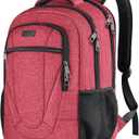 BIKROD Unisex Rose Laptop Backpack, Suitable for College Students, 17-inch Laptop Compartment, Spacious Interior, USB Charging Port, Anti-Theft Design, Comfortable Back Panel