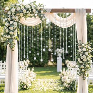 Soulchen 24 Pcs 20 Inch Wedding Icicle Ornament Set Clear Acrylic Extra Large Hanging Crystal Icicle Drop Ornaments for Wedding Party Decor