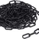 Plastic Safety Chain Barrier Chain for Crowd Control Lightweight Isolation for Construction Sites Warehouses and More (Black)