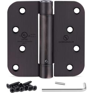 Self Closing Hinge Oil Rubbed Bronze Auto Close Hardware Hinge Outlet Adjustable Spring Hinges Door Closer Hinge 5/8" Radius Corner for Commercial Grade Self-Closing, UL Listed 3 Pack (4 IN)