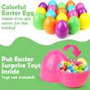 18 Pack 6 Inches Jumbo Easter Eggs, Large Empty Plastic Easter Eggs Bulk, Empty Colorful Bright Eggs for Easter Egg Hunt, Surprise Eggs, Basket Stuffers Fillers, Easter Party Favor