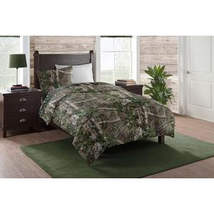 Northwest Realtree Camo Bed in a Bag Set, 4-Piece Twin, 1 Pillowcase, 1 Comforter, 1 Fitted Sheet, 1 Flat Sheet, All Seasons, Cabin Bedding, Realtree Xtra Green Camo