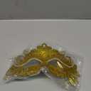 Masquerade Mask with Stick Mask Mardi Gras Mask Venetian Decorations Halloween Carnival Costume Mask for Women (Gold)