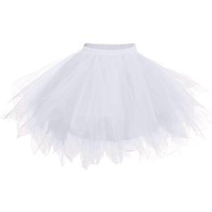 Girls Tutu Skirts Layered Tulle Princess Dresses Sparkle Tutu (5-8 Years, White)