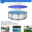 15ft Pool Covers for Above Ground Pools,Royal Blue Round Winter Pool Cover,Mesh Tarp Keeps Out Debris, Cold and Uv Resistant,Rope & Cable Included