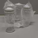 COMI Natural Glass Baby Bottle,Standard Neck Breastmilk Storage Bottle for Fridge,Breast Milk Container,Breast Pump Bottle Compatible with Medela Breast Pump,BPA Free,4PCS (5oz, Gray Lids)