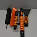 METOWARE 44'' Snow Brush and Ice Scrapers for Car Windshield, Extendable Snow Brush for Car with Ergonomic Foam Grip and 360 Pivoting Brush Head for Car SUV Truck (Orange)