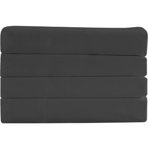 Sheets & Beyond Super Soft 1800 Series Cotton Touch Microfiber 4 Piece Sheet Set (Charcoal, King Size)