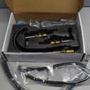 Aolemi Bathroom Faucets 3 Hole,8 Inch Widespread Waterfall Bathroom Sink Faucet,2 Handles Vanity Faucet with Pop-up Drain and Supply Hose,Matte Black