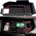 Compatible with Camry XLE/XSE 2018-2023 Center Console Organizer Tray Accessories, Fit Dual USB Ports (Red)