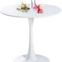 Round Dining Table White with Pedestal Base,31.5" Modern Tulip Dining Room Table for 1-4 People,Pedestal Dining Table with Round Top for Kitchen Living Room (Tulip Dining Table White)