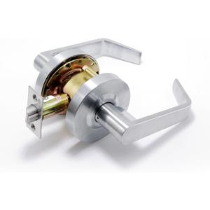 BSEED [UL Listed] Passage Commercial Door Lever Lock, Heavy Duty Grade 2 Lever Handle, ADA Compliant, 3 Hour Fire Rated, Non-Handed, Satin Chrome Finish, 2-3/4" Backset for Hallway & Office Doors