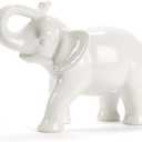 Abbott Collection Ceramic Elephant Figurine, White (Medium)