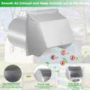 6 Inch Wall Vent Cover,Exterior Wall Vent Hood with Screen and Damper Exhaust Dryer Vent Cover Outside,External Extractor Wall Exhaust Vent Cap for Range Hood Kitchen Outdoor Air Vent,Stainless Steel