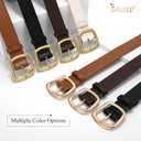 JASGOOD Women Leather Belt Ladies Casual Belt for Jeans Pants Fashion Women Waist Belt with Gold Buckle (Black)