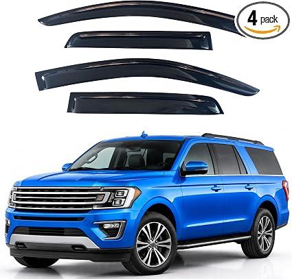 IG Window Visors Fit for 2018-2025 Ford Expedition, Out-Channel Rain Guards Vent Wind Deflectors 4PC, Car Accessories for 2018-2025 Lincoln Navigator