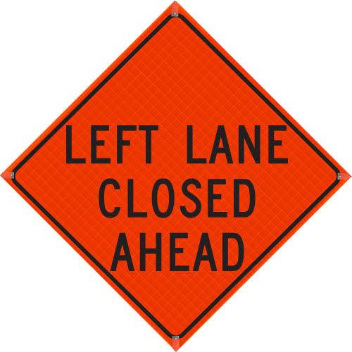 Roll-Up Sign-36" Superbright-Left Lane Closed Ahead