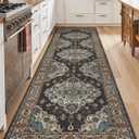 LUMI Kitchen Mat Anti Fatigue Cushioned, Memory Foam Padded Standing Rug Washable, Non Slip Comfort Floor Runner for Home, Sink, Laundry, Office, 24"x87", Black