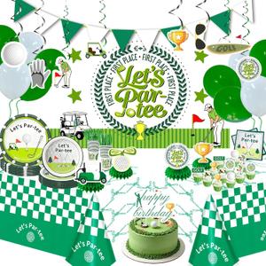 Golf Birthday Party Decorations Supplies with Tableware, Serves 24