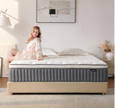  Offtr Z SNFPNE Queen Size Mattress 12 Inch, Hybrid Memory Foam Mattress with Zoned Pocket Coils Support and Motion Isolation Design, Strengthen Edge Support,CertiPUR-US Certified, Medium Firm in a Box