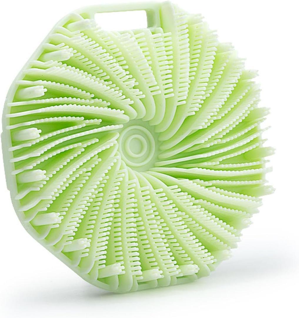Suddies Body Scrubber, Silicone Body Scrubber, Silicone Loofah, Body Scrub Brush for Effective Showering Exfoliation, Travel Loofah for Women & Men for Delicate Skin (Green)