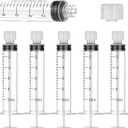 20 Pack 10ml/cc Luer Lock Syringe with Caps, Plastic Syringe without Needle for Liquid, Sterile Individually Wrapped
