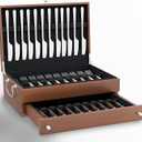 Premium Flatware Chest For 12+ Sets | Anti Tarnish Silverware Storage For Full Sets | Wooden Silver ware Box Storage | (Flat ware Not Included)
