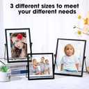 Amyhill Set of 6 Metal Picture Frames Vintage Minimal Ornate Floating Frames 4, 6, 7 Inches Photo Antique Easel Stand Vertical Glass Holder for Pictures Photos Desk Tabletop Display(Black)