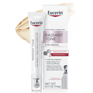 Eucerin Radiant Tone Eye Cream Dark Circle Corrector, Eye Brightening Cream with Thiamidol and Hyaluronic Acid, Helps Reduce the Look of Eye Puffiness, 0.5 Oz Tube