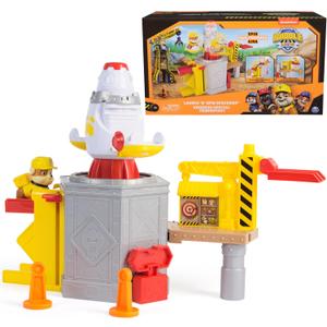 Rubble & Crew, Launch & Spin Spaceship Playset with Rubble Toy Figure in Construction Uniform, Kids Toys for Boys & Girls Ages 3 and up