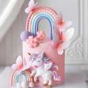 Pony Unicorn Cake Decoration Unicorn Cake Topper Pony Rainbow Cake Topper Unicorn Party Favors Birthday Cake Decoration for Girl