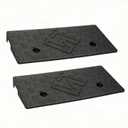 Rubber Curb Ramps for Driveway Sidewalks Shed Entry1.6 Inch Rise Height 2 Pack 19.68" L x 9.84" W Threshold Ramp for Cars Motorcycles Lawn Mowers 7000lbs Load Capacity