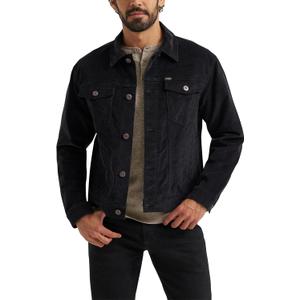 Wrangler Men's Corduroy Trucker Jacket (X-Large, Jet Black)