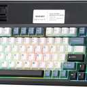 Y75 Gasket Wireless Mechanical Keyboard,75% Hot-Swappable with Knob, Tri-Mode,Creamy Pre-lubed Milk Linear Switches & Doubleshot PBT Keycaps, RGB, Win/Mac (Black & Blue)