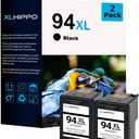 94 Ink Cartridge Replacement for HP 94 Black Ink Cartridge Compatible for HP OfficeJet H470 100 150 DeskJet 5740 460 PSC 1610 1600 PhotoSmart B8330 Printer (2 Pack High Yield 94XL Black C8765WN)