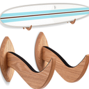 Hang 11 Surfboard Wall Mount  Surf Board Wall Hangers, Surfboard Mount, Beautiful Sustainable Wooden Rack, Perfect to Display Your Board, Surf Racks, Horizontal Hanger, Surfing Accessories (Clear)