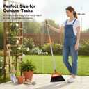 CLEANHOME Outdoor Brooms for Sweeping Patio, Commercial Grade Heavy Duty Broom with Stiff Bristle for Sweeping Garage,Deck,Kitchen,Straw, Outside Broom for Cleaning Pet Hair,Weeds,Leaves,Grey