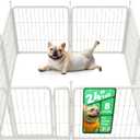 FXW Rollick Unleashed Dog Playpen for Indoor, Yard, RV Camping, 23.6 inch 8 Panels for Small and Puppy Dogs, WhitePatented